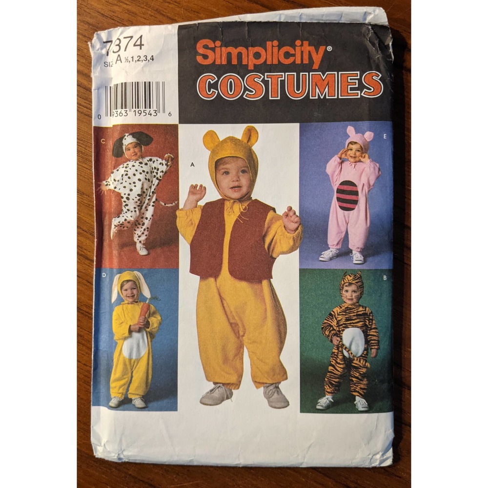 NEW Simplicity Costume Pattern 7374 Toddler